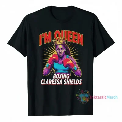 IM QUEEN Boxing Claressa Shield Men's Heavyweight T-Shirt - Black