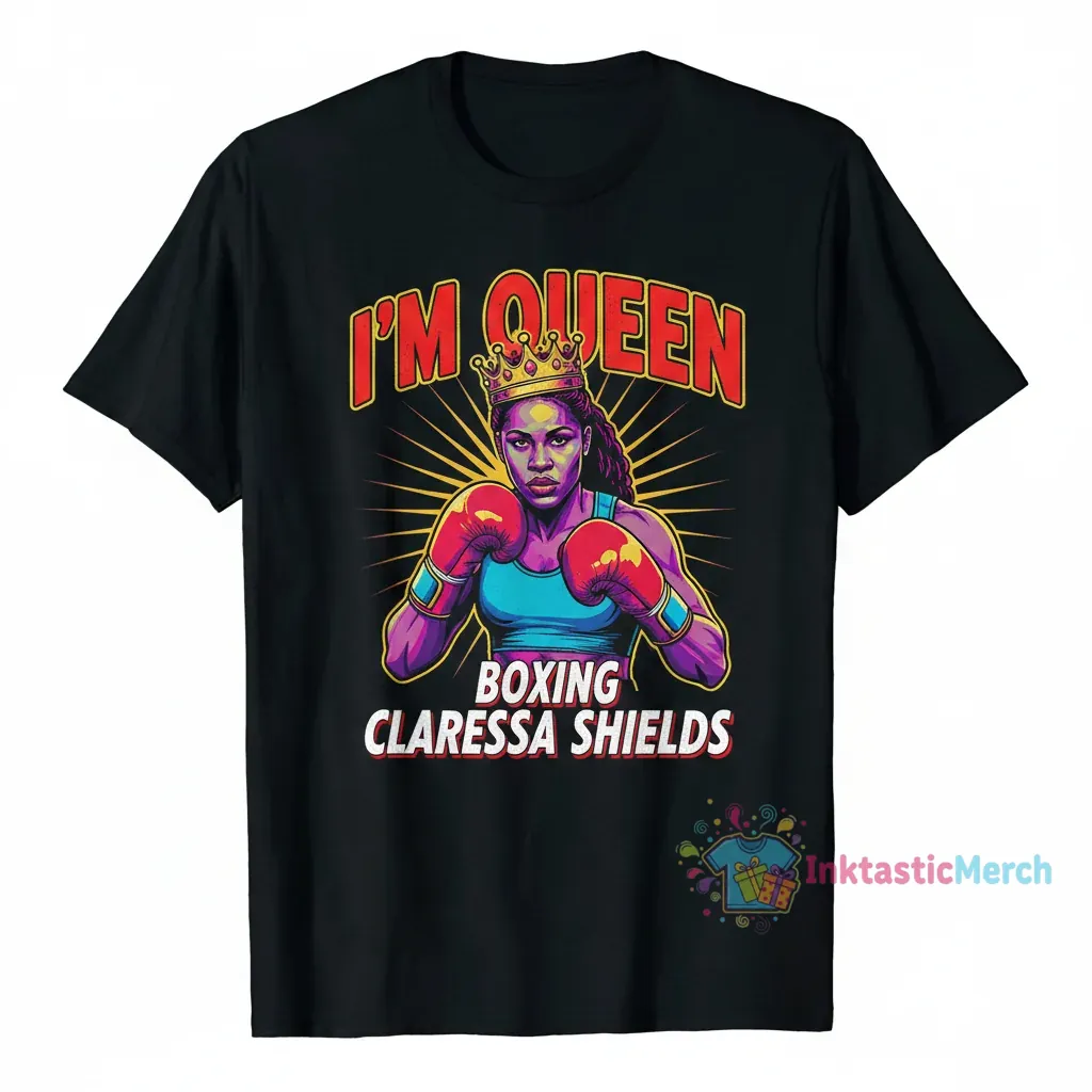 IM QUEEN Boxing Claressa Shield Men's Heavyweight T-Shirt - Black 1 IM QUEEN Boxing Claressa Shield Men's Heavyweight T-Shirt - Black