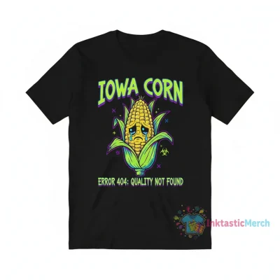 Iowa Bad Corn Graphic T-Shirt - Humorous Midwestern Foodie Apparel