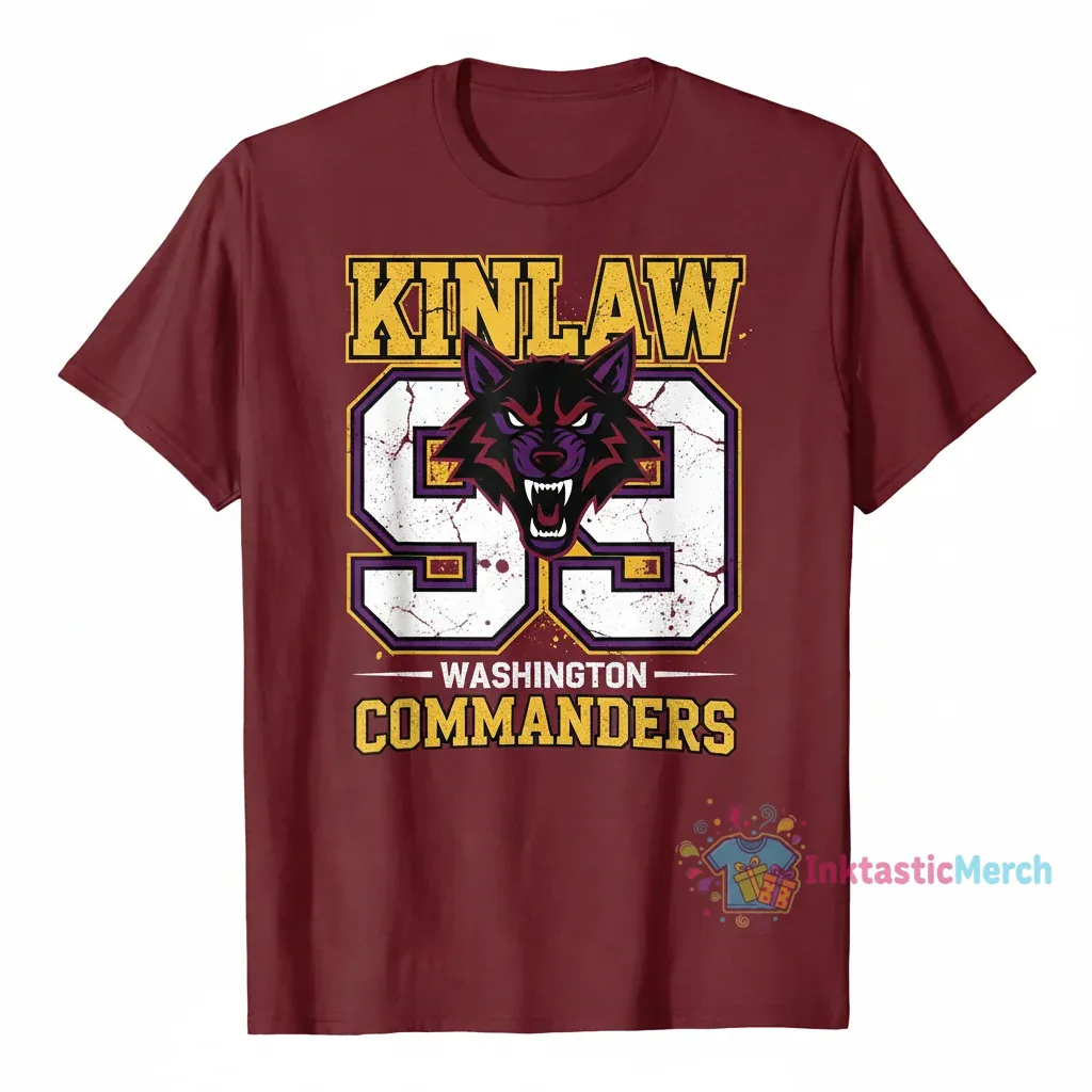 Javon Kinlaw 99 Washington Commanders Football Jersey T-Shirt 1 Javon Kinlaw 99 Washington Commanders Football Jersey T-Shirt