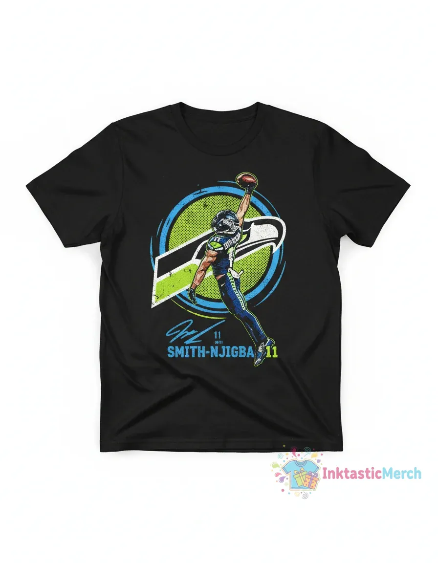 Jaxon Smith-Njigba Seattle Seahawks Posterized Signature T-Shirt 1 Jaxon Smith-Njigba Seattle Seahawks Posterized Signature T-Shirt