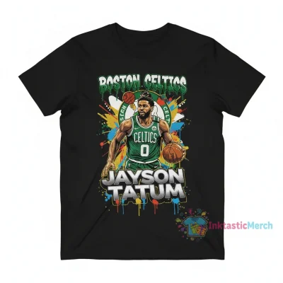 Jayson Tatum Boston Celtics Graffiti Graphic T-Shirt - Fan Apparel