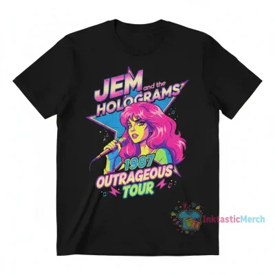 Jem And The Holograms 1987 Outrageous Tour T-Shirt - Durable & Vibrant