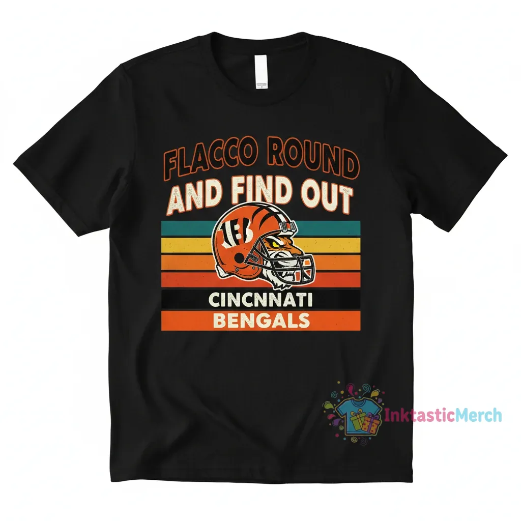 Joe Flacco Round and Find Out Cincinnati Bengals Signature T-Shirt 1 Joe Flacco Round and Find Out Cincinnati Bengals Signature T-Shirt