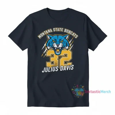 Julius Davis #32 Montana State Bobcats Football Tee