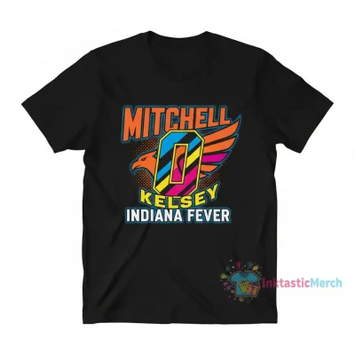 Kelsey Mitchell 0 WNBA Indiana Fever Basketball Number & Name T-Shirt