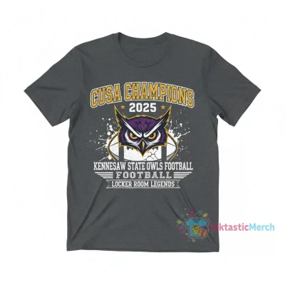 Kennesaw State Owls C USA Champs 2025 Football Locker Room T-Shirt