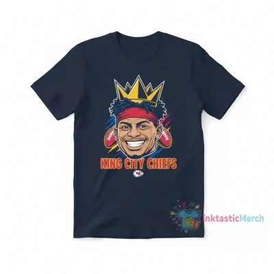 Patrick Mahomes "King of KC" Fathead Football T-Shirt