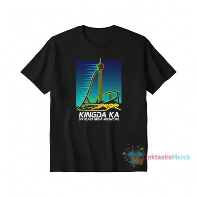 Kingda Ka Six Flags Thrill Ride T-Shirt Design - House Flag Black