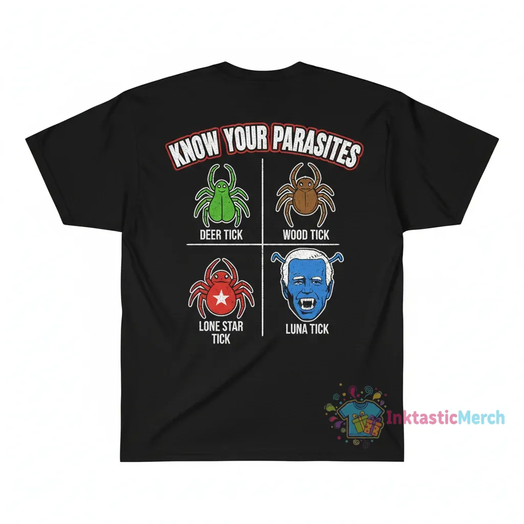 Luna Tick Biden 'Parasites' Tee - Black S 1 Luna Tick Biden 'Parasites' Tee - Black S