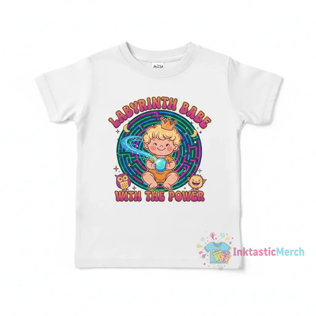 Labyrinth Babe with the Power Baby T-Shirt Kids's NB (0-3M) WHITE 1 Labyrinth Babe with the Power Baby T-Shirt Kids's NB (0-3M) WHITE
