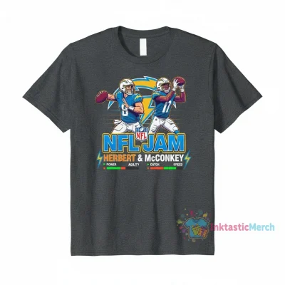 Ladd McConkey Justin Herbert LA Chargers NFL Jam Tee