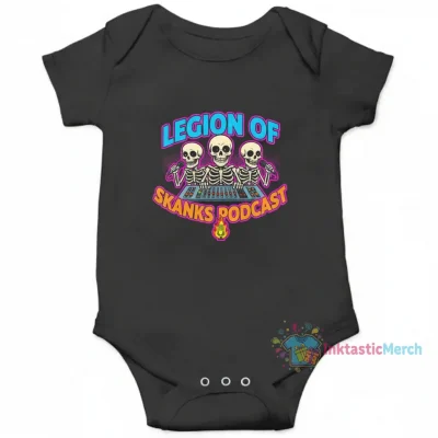 Legion-Of-Skanks-Podcast-Fan-Merch-Design T-Shirt Onesies Kids's Short Sleeve Onesie 12M Black