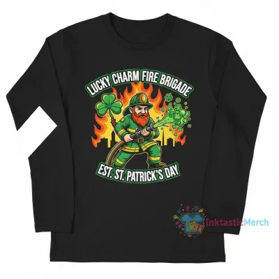 Leprechaun Firefighter St Patricks Day Funny Irish Fireman Long Sleeve T-Shirts Youth's Classic Long Sleeves