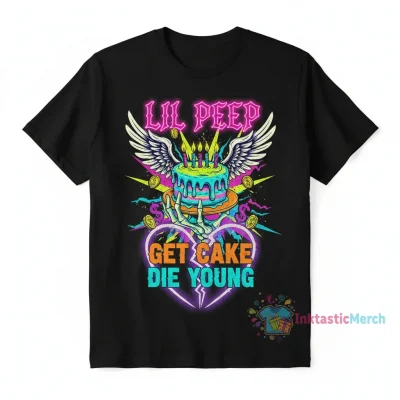 Lil Peep 'Get Cake Die Young' Graphic Tee - Durable & Vibrant