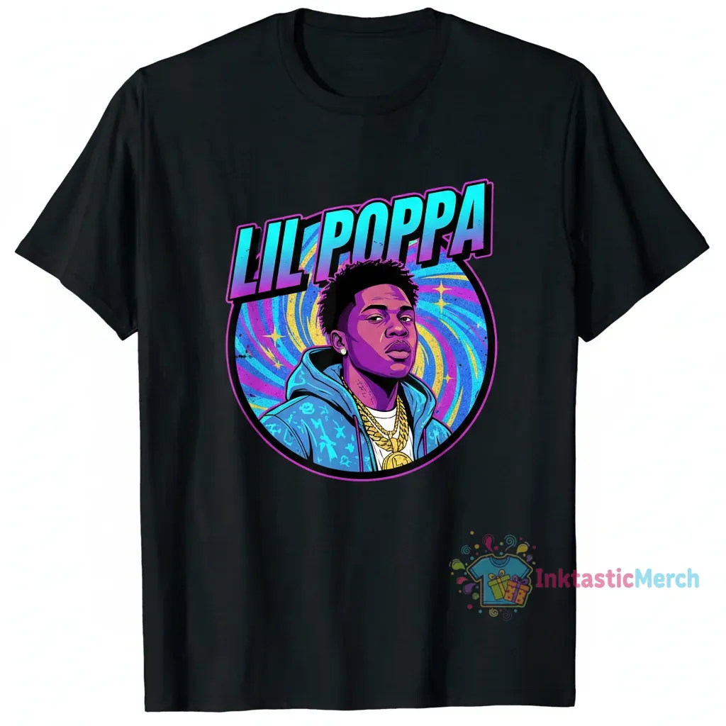 Lil Poppa Men's Heavyweight Black T-Shirt - Size S 1 Lil Poppa Men's Heavyweight Black T-Shirt - Size S