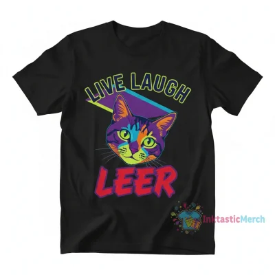 Live Laugh Leer Ceiling Cat Meme Funny Men's Heavyweight T-Shirt - Black, Size S