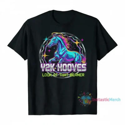 Beyoncé 'Look at That Horse' Meme Tee - Vintage Y2K Aesthetic Men's Heavyweight T-Shirt (Black, Size S)