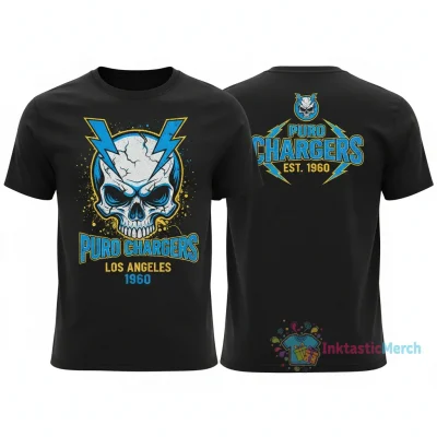 Los Angeles Chargers 1960 Skull Two-Sided Shirt - Durable & Vibrant