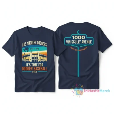 Los Angeles Dodgers 'It's Time for Dodger Baseball' 2-Sided Shirt - Vin Scully Ave Edition