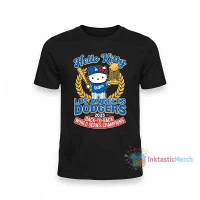 Dodgers x Hello Kitty 2025 Back-to-Back Champions Tee