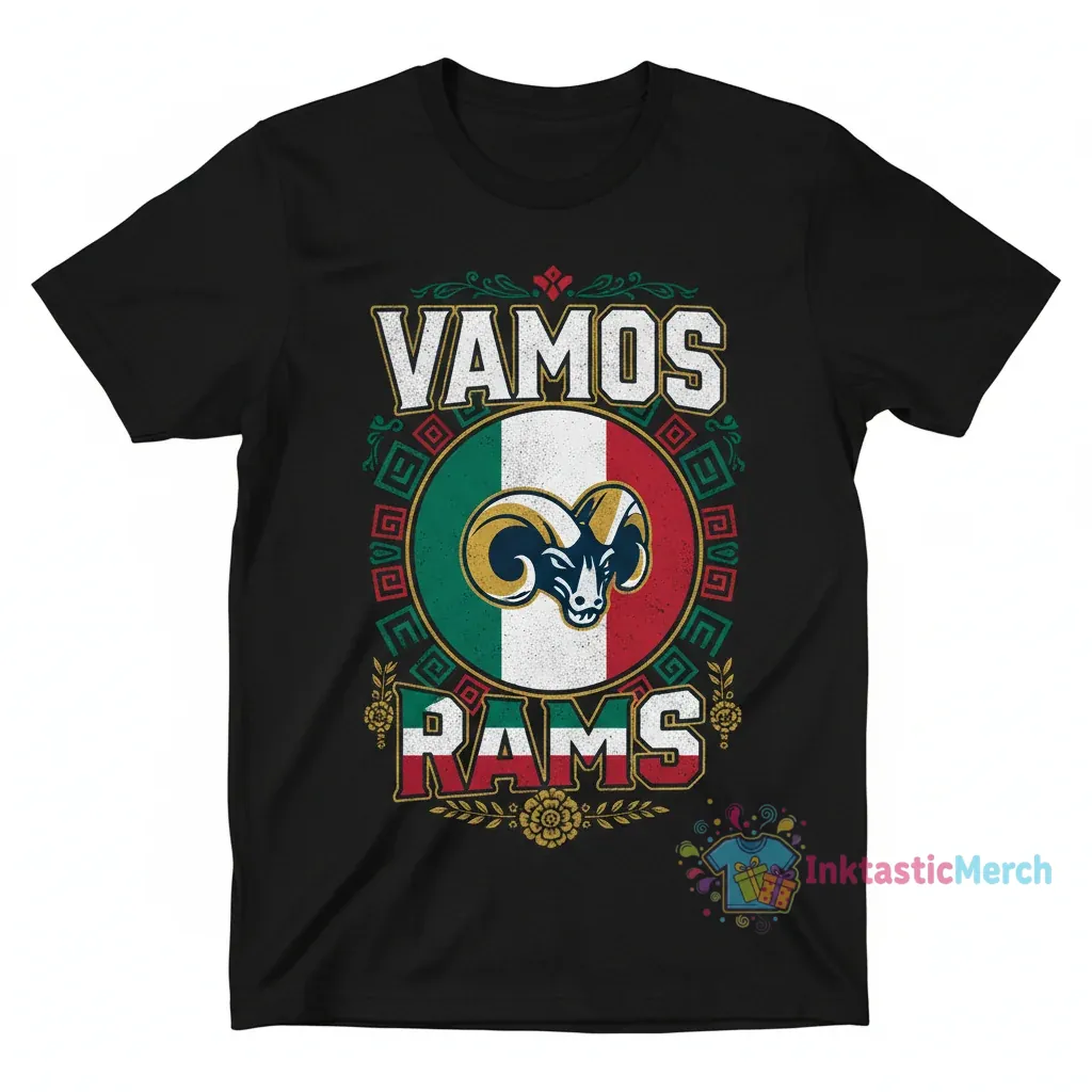 Los Angeles Rams Mexico Flag T-Shirt - Football Fan Apparel 1 Los Angeles Rams Mexico Flag T-Shirt - Football Fan Apparel
