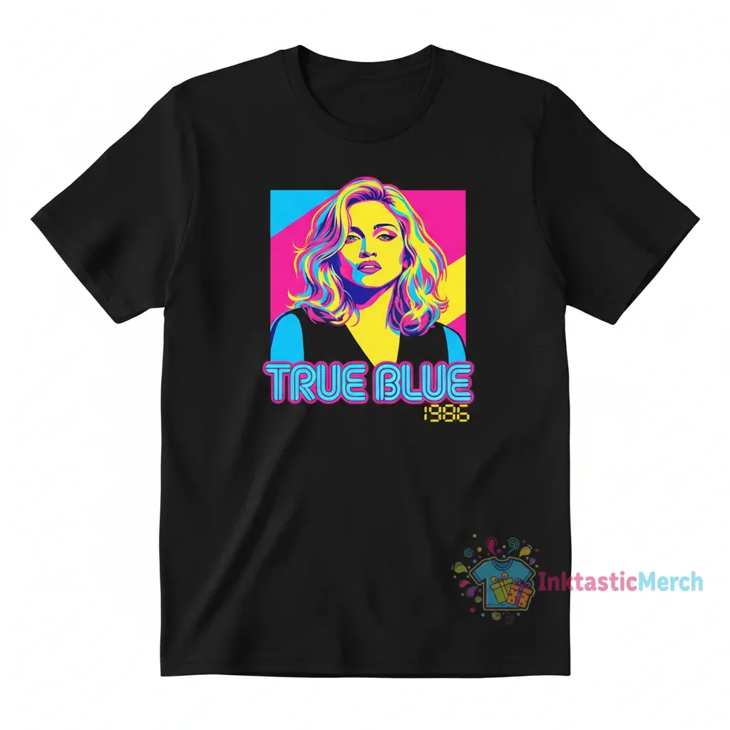 Madonna 80s Retro Style True Blue '66 T-Shirt | Classic Music Fan Apparel 1 Madonna 80s Retro Style True Blue '66 T-Shirt | Classic Music Fan Apparel