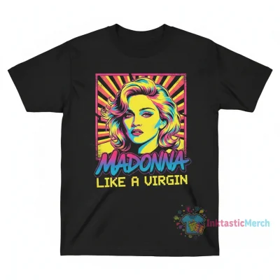 Madonna Retro 80's Vintage Heavyweight T-Shirt - Black, Youth Size S