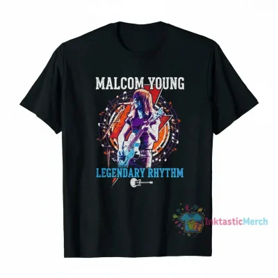 Malcolm Young T-Shirt: Iconic Style, Premium Feel - Black, Size S