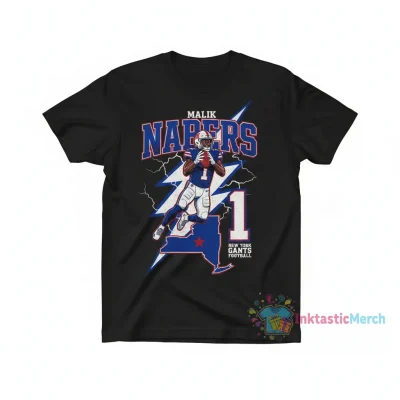 Malik Nabers New York Giants Player Graphic T-Shirt | Premium Fan Gear