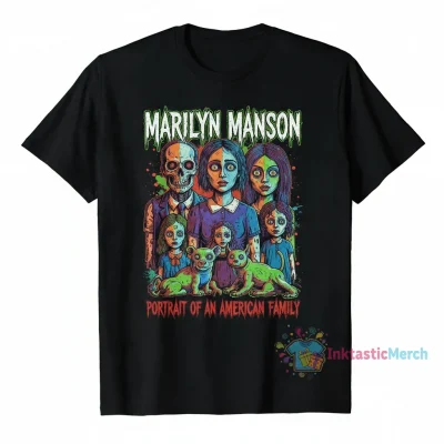 Marilyn Manson Portrait of An American Family Men's Heavyweight T-Shirt - Black, Size S