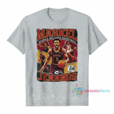 Markel Jennings Georgia Bulldogs Men's Basketball Collage Graphic Tee