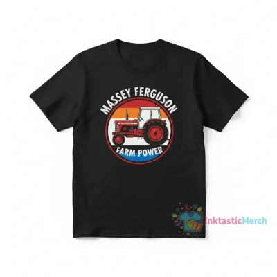 Massey Ferguson Tractor Men's Heavyweight T-Shirt - Black, Size S