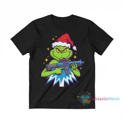 The Mean One Grinch Holding a Gun: A Festive Statement Shirt