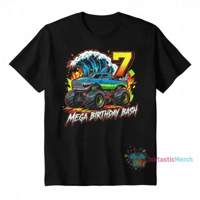 Megalodon Monster Jam Monster Truck Birthday Shirt Men's Classic T-Shirt Black
