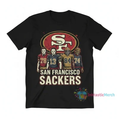 Michael Myers, Jason Voorhees, Freddy Krueger, Leatherface & 49ers T-Shirt