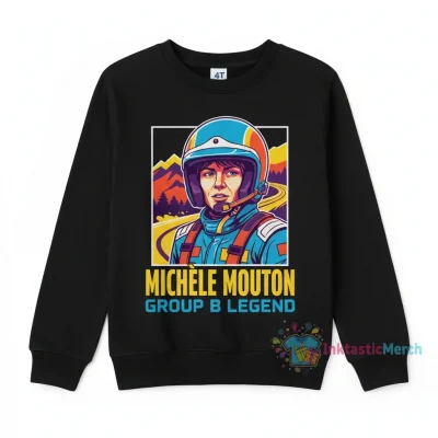 Michele Mouton Rally Driver Kids Crewneck Sweatshirt - 4T Black