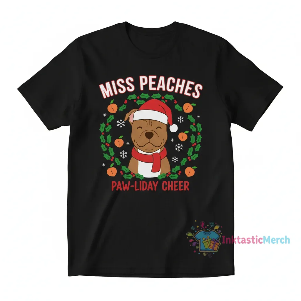 Miss Peaches Holiday Dog Tee 1 Miss Peaches Holiday Dog Tee