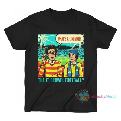 IT Crowd Moss & Roy Football Tee - Black