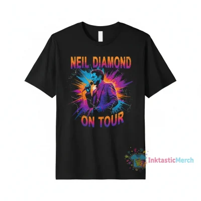 Neil Diamond T-Shirt, Vintage Neil Diamond On Tour T-Shirt Men's Heavyweight T-shirt