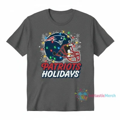 New England Patriots Logo Holiday Lights T-Shirt - Festive NFL Apparel
