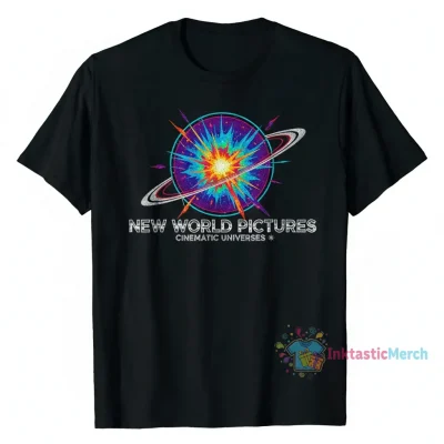 New World Pictures Logo Heavyweight T-Shirt - Black, Size S