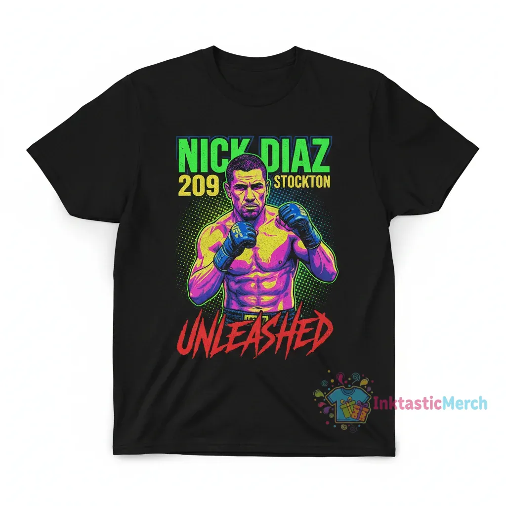Nick Diaz Men's Heavyweight T-Shirt - Black, Size S 1 Nick Diaz Men's Heavyweight T-Shirt - Black, Size S