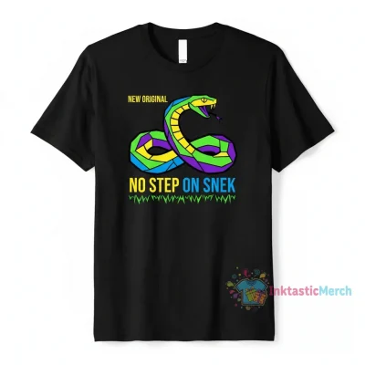 Home 7 Men's Heavyweight "No Step On Snek" T-Shirt - Black, Size S
