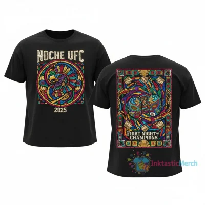 Noche UFC 2025 Stained Glass Boxy 2-Sided Shirt