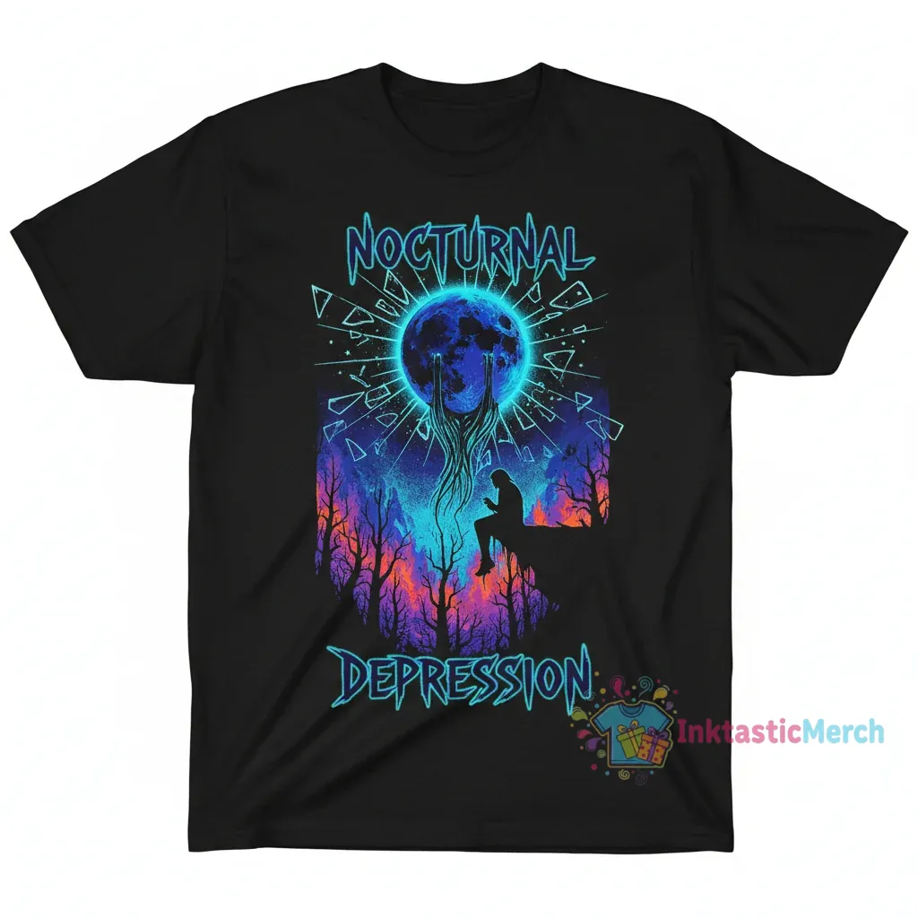 Nocturnal Depression Men's Heavyweight Black T-Shirt - Size S 1 Nocturnal Depression Men's Heavyweight Black T-Shirt - Size S