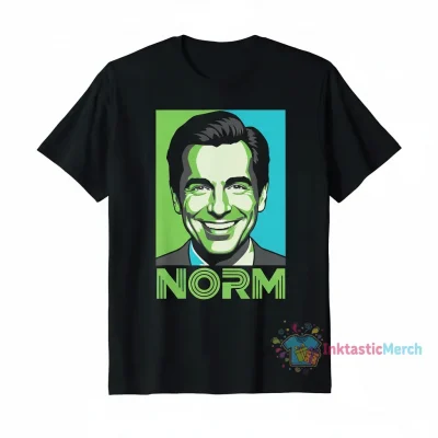 Norm Macdonald "T-Shirt" Sticker - 2" Round, Kelly Green