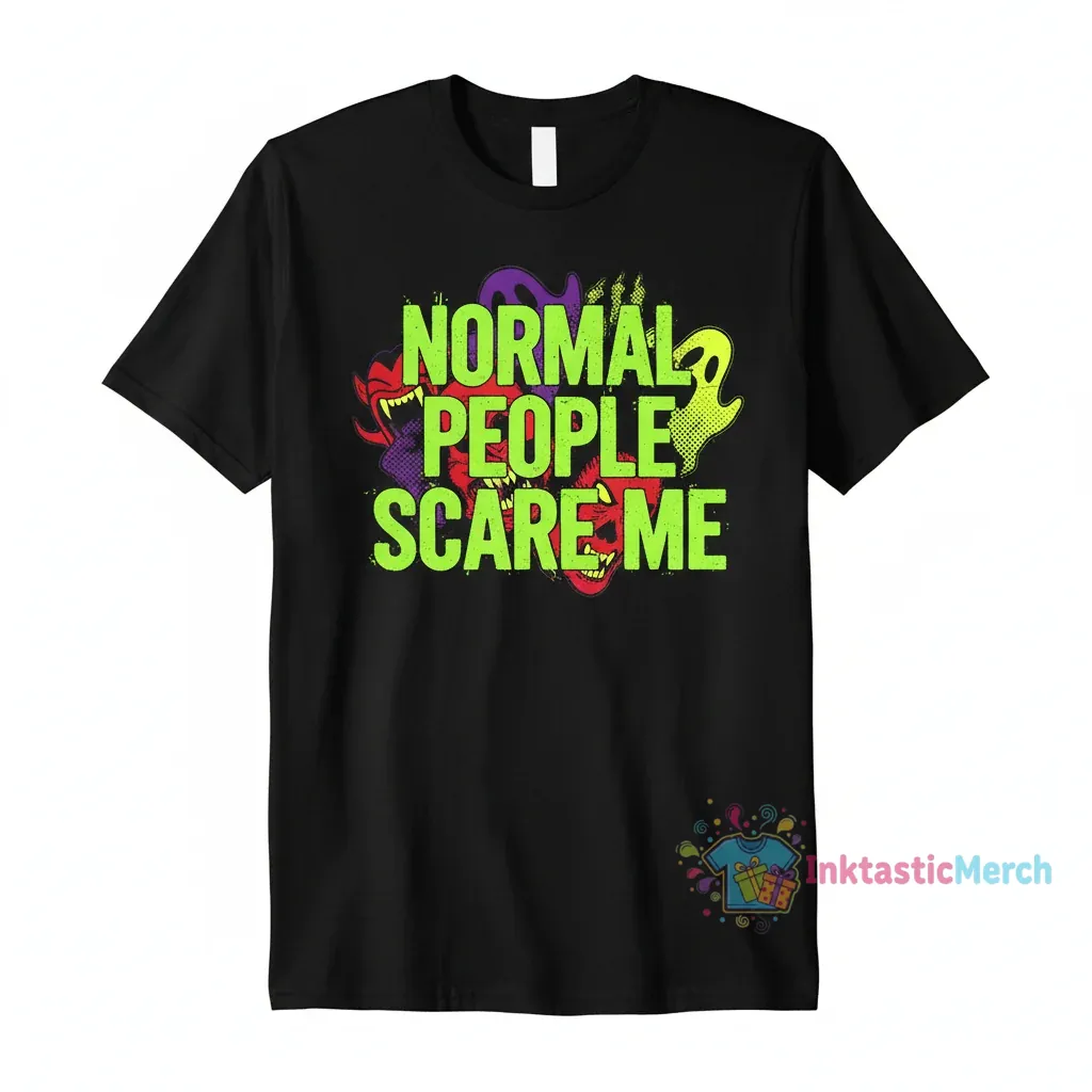 AHS "Normal People Scare Me" Men's Heavyweight Tee - Black S 1 AHS "Normal People Scare Me" Men's Heavyweight Tee - Black S