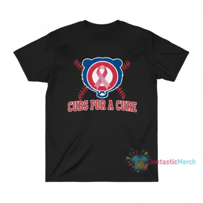 Official Chicago Cubs For a Cure Logo T-Shirt - Support Breast Cancer Awareness