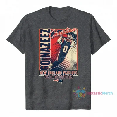 Christian Gonzalez New England Patriots Vintage Graphic Tee